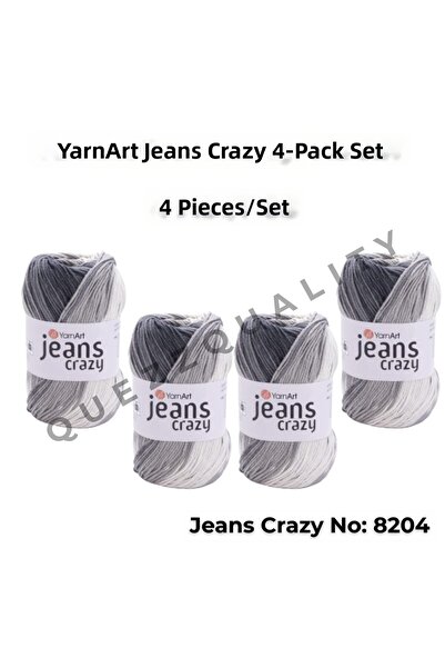 Yarnart Yarn Art Jeans Crazy Hand Knitting Yarn 8204 Punch Yarn Set of 4