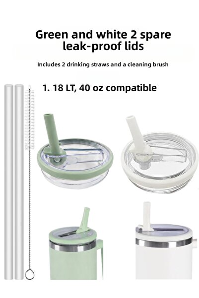 Kelira Compatible straw thermos leakproof replacement lid 2 colors 1.18 lt th...