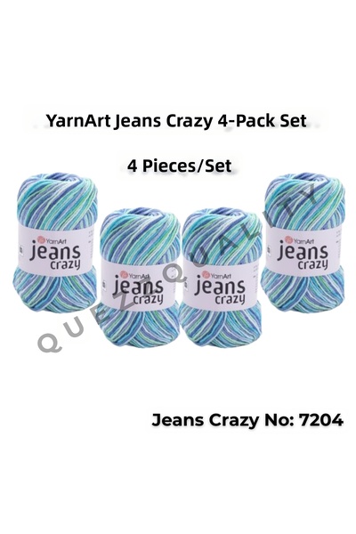 Yarnart خيط حياكة يدوي من Yarn Art Jeans Crazy El، خيط تطريز 7204، مجموعة من ...