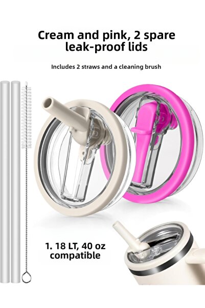Kelira Compatible straw thermos leakproof replacement lid 2 colors 1.18 lt th...