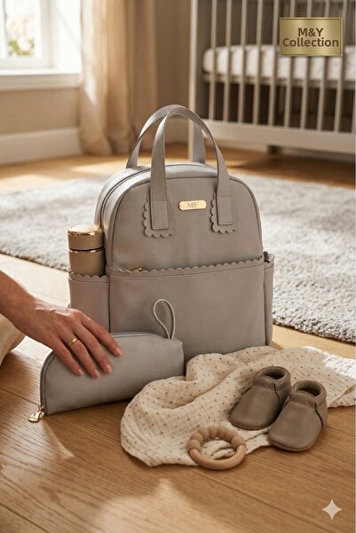 MY Collection LUJAİN D جلد حقيبة ظهر للعناية بالأم والطفل حقيبة