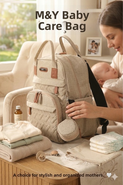 MY Collection حقيبة ظهر لاكي كتان للعناية بالطفل