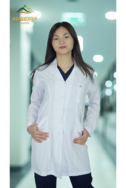 apwexqa tekstil Classical Collar Long Length Long Sleeve Lycra Doctor Nurse T...