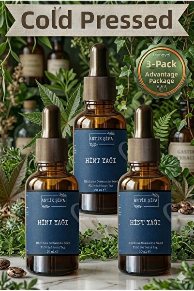 Antik Şifa Natural Castor Oil - 100% Undiluted, 3X20ML Cold Pressed