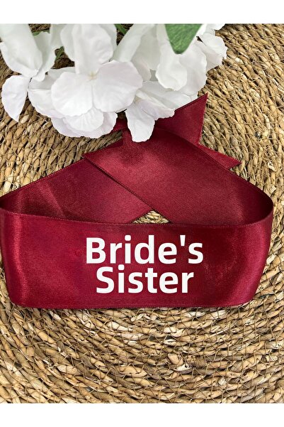 hemdemhediyelik Bridesmaid-Sister-In-Law Arm Ribbon Burgundy Sister of the Br...