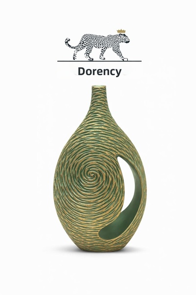 Doremcy مزهرية زخرفية كبيرة الحجم، مزهرية عصرية، تحفة فنية لتزيين غرفة المعيش...