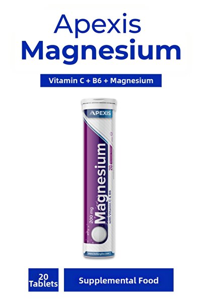 Apexis مغنيسيوم 200 ملغ 20 قرص فوارة