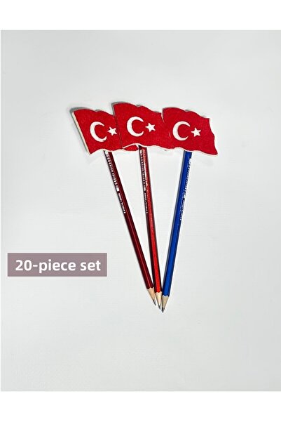 Keçebahçesi Kayseri مجموعة أقلام رصاص من اللباد مع علم تركيا، 23 أبريل، الأيا...
