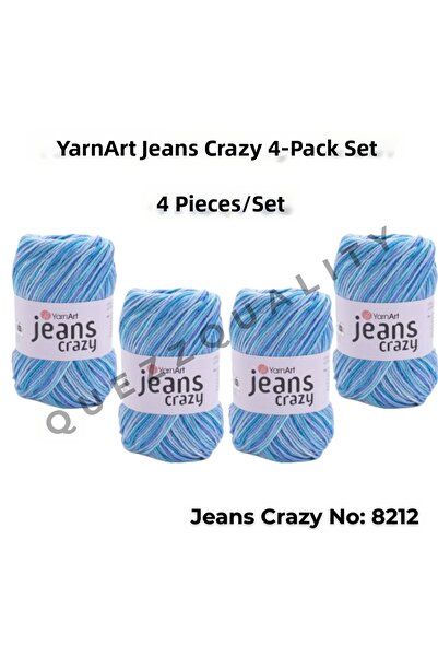 Yarnart Yarn Art Jeans Crazy Hand Knitting Yarn 8212 Punch Yarn Set of 4