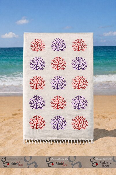 Fabric Box 100% Φυσική Πετσέτα Μπάνιου από Μπαμπού Μουσελίνα με Σχέδιο, Τουρκ...