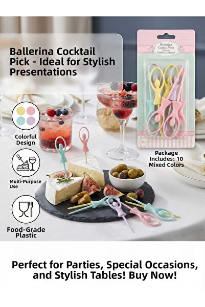 LOVYCO Luxury Cocktail and Presentation Toothpicks with Ballerina Figures - C...
