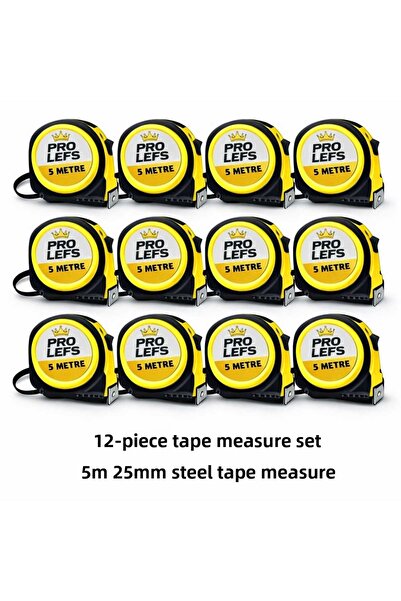 PRO LEFS 5 m X 25 mm 12-Piece Steel Meter Set – Durable, Economical Package