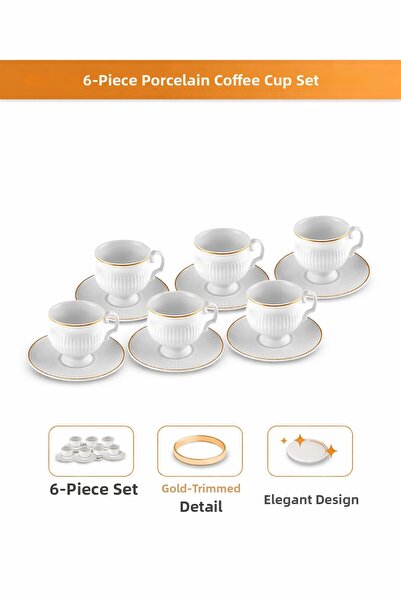 Karaca 100 ml Malta Coffee Cup Set for 6 People