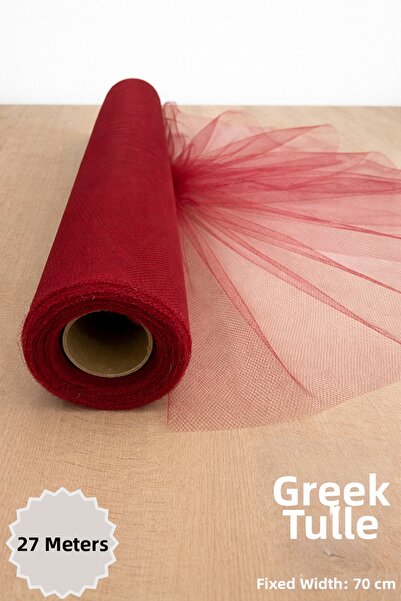 Mortex Βουργουνδί χρώματος Ιρανικός Ελληνικός Τούλι, Μήκος 27 Μέτρα, Πλάτος 7...