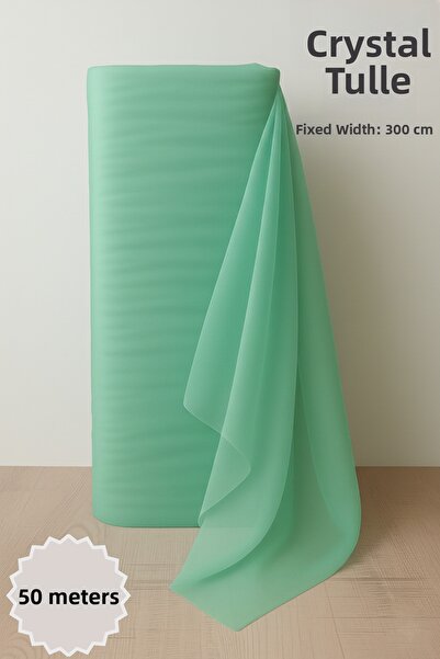 Mortex Mint Green Crystal Tulle Length 50 Mt En Sabit 3 Mt Engagement Henna, ...