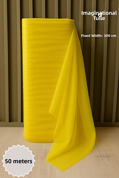 Mortex Yellow Hayal Tulle Length 50 Mt Most Stable 3 Mt Engagement, Henna, We...