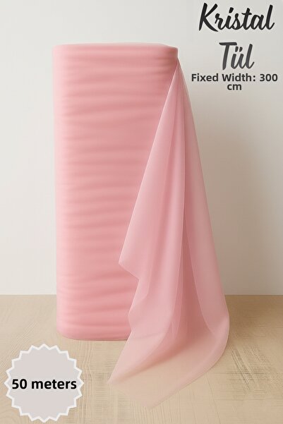 Mortex Ροζ Κρυστάλλινο Τούλι Μήκους 50 μέτρων, Πολύ Ανθεκτικό 3 μέτρα, για Αρ...