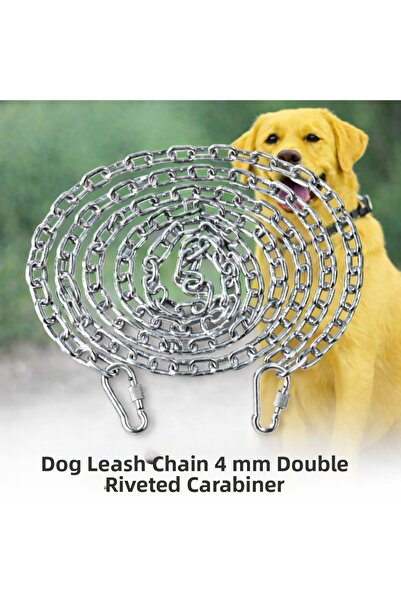 Vi Caro 9 Meters Dog Tie-Out Chain 4 mm Walking Chain + 2 Screwed Carabiners ...