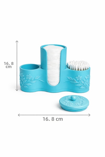 Arvella Studio Multi-Purpose Cotton & Cotton Swab Organizer, Decorative Bathroom Organizer |   Desk Organizer