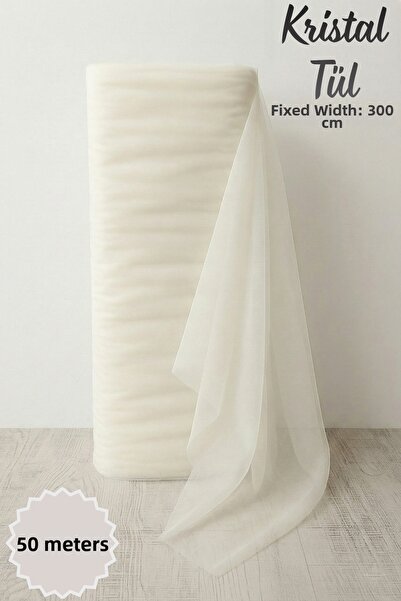 Mortex Off-White Crystal Tulle Length 50 Mt Most Stable 3 Mt Engagement Henna...