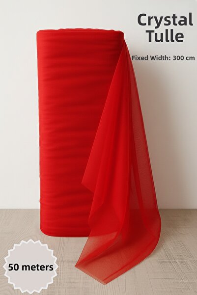 Mortex Tul roșu din cristal, lungime 50 MT, cel mai bun fix, 3 MT, pentru log...