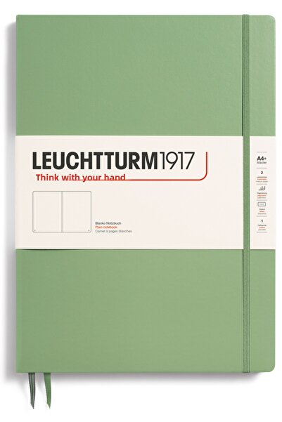 Leuchtturm1917 Master Slim (A4+), Blocnotes cu 123 de pagini, Simplu, Sage