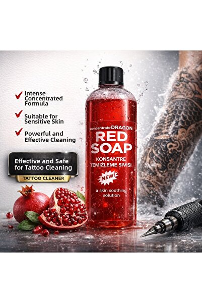 Dragon Red Soap Cleansing Liquid 400ml Tattoo Permanent Makeup Microblading R...