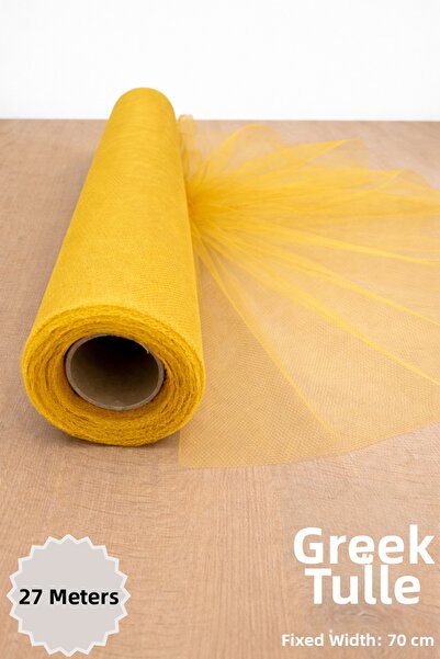 Mortex Tul grecesc iranian galben, lungime 27 metri, lățime 70 cm - pentru lo...