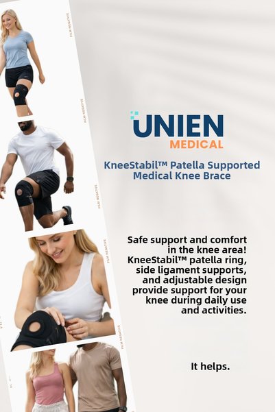 UNIEN Medical Kneestabil ™   Patella Supported Medical Knee Brace – Black Ligament Supported Meniscus and Knee Protector