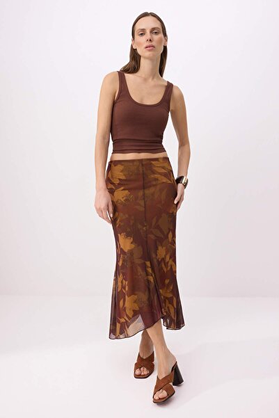 Trendyol Kollektion Mehrfarbig bedruckter, figurbetonter, dehnbarer Strickroc...