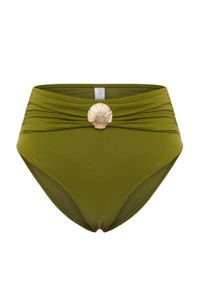 Trendyol Curve Partea de jos a bikiniului de mărime mare cu accesorii kaki în...