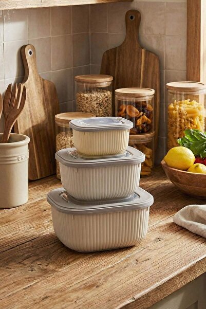 TRENDYOLMİLLA HOME 3-teiliger quadratischer Aufbewahrungs- und Vorratsbehälte...