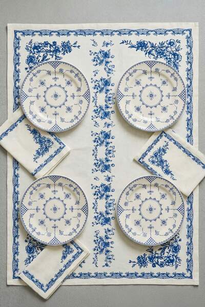 TRENDYOLMİLLA HOME Set de 4 piese pentru tort, din porțelan, cu design vintag...