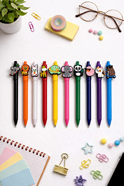 excarpin Hediyelik ve Koleksiyonluk Hayvan Figürlü 10’lu Kalem Seti