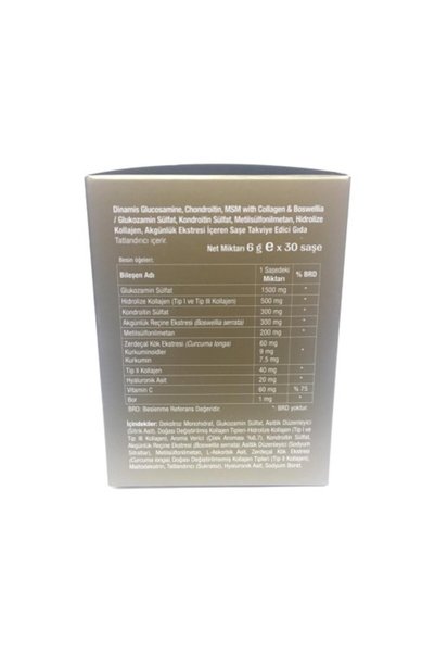 DİNAMİS Glucosamne Chondroitin Msm with Collagen & Boswellia 6 Gr X 30 Chassis