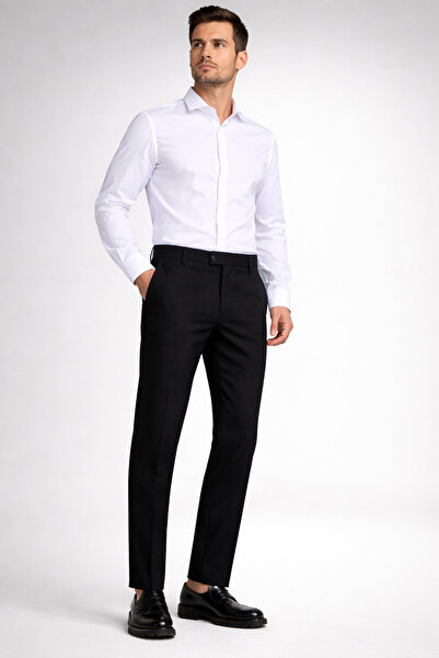 6zar Pantaloni clasici din material textil pentru bărbați, croială confortabi...