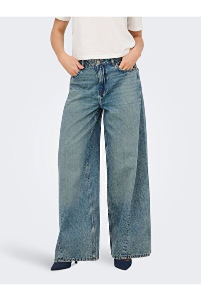 JDY Jeans mit weitem Bein JDYCARINA Hohe Taille Weiter Beinschnitt Jeans