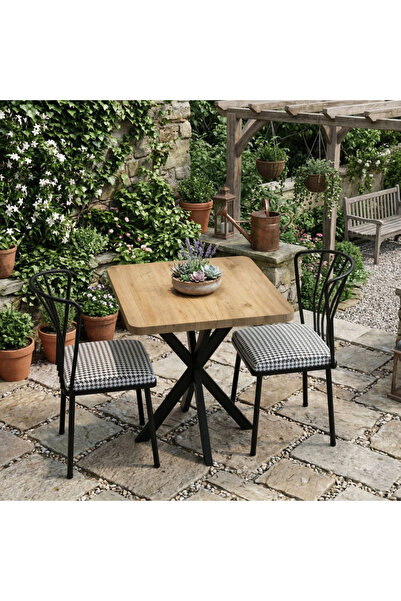 MOONCAPELLA 2 Sandalye 1 Masa Takımı Mutfak Masası Sandalye 70x70 cm Masa