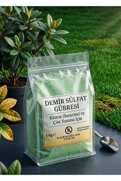 karaoğlan tarım Demir Sülfat Gübresi Sararma Ve Çimde Yosun İçin 5 Kg