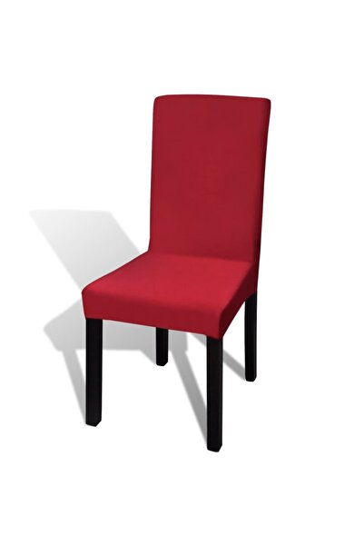 Concept Huse de scaun elastice drepte, 6 buc., roșu bordo