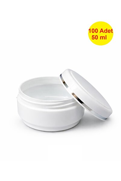 demethome Lüx Şeritli Beyaz 50 ml Boş Pomat-krem-kozmetik Kutusu 100 Adet