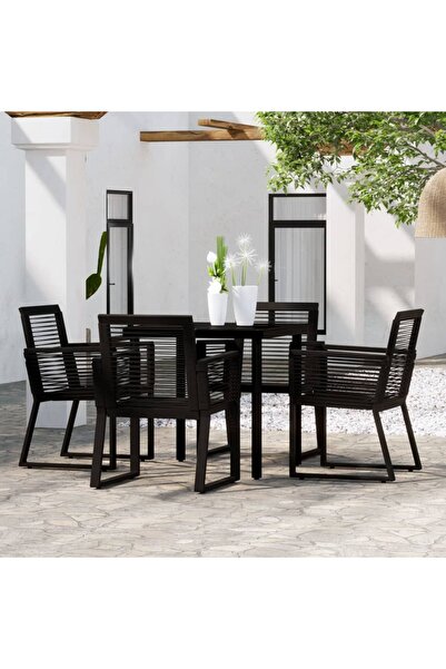 Concept Set de mobilier pentru grădină, 5 piese, negru