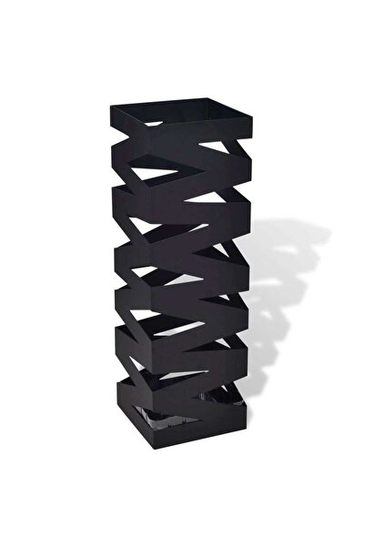 Concept Suport pătrat pentru depozitare umbrelă și baston, oțel, 48,5cm, negru