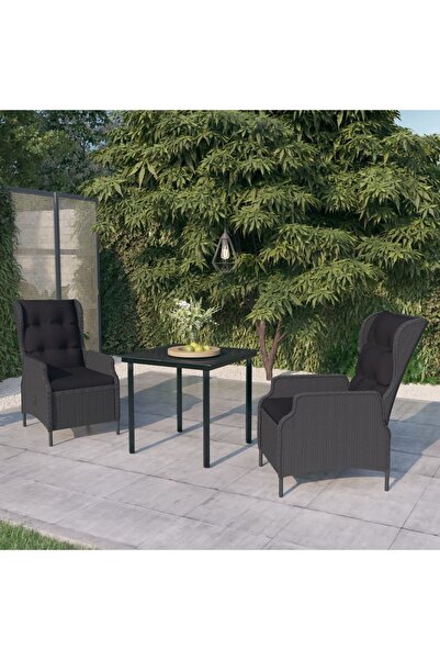 Concept Set de mobilier pentru grădină, 3 piese, gri închis