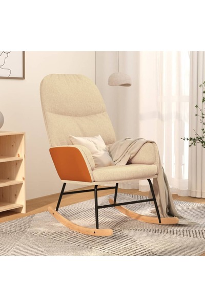 Concept Scaun balansoar, alb crem, material textil