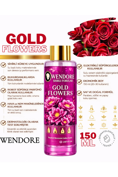 Wendore Gold Flowers Sihirli Kokular Küre&tüm Makinelere Uyumlu Geniş Alan Ko...