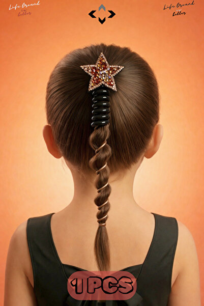 LİGROUND 1 ΤΕΜ. Παιδική φουρκέτα για κορίτσια με σπιράλ κούμπωμα μακαρόν, Με ...