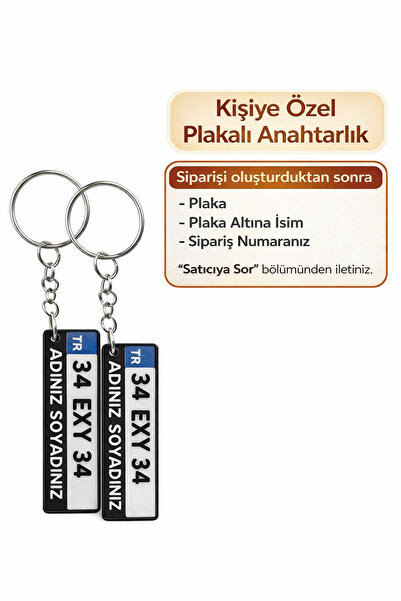 Exyrio Kişiye Özel Plaka Anahtarlık – İsimli & Plaka Yazılı 3D Baskı Araç Ana...