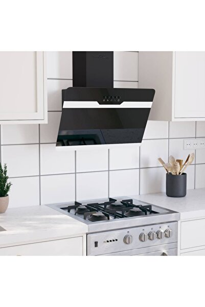 Concept Hotă de perete, negru, 60 cm, oțel și sticlă securizată