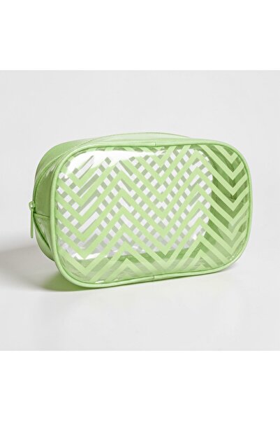 Juene Οβάλ Ζιγκ-ζαγκ λουστρίνι ανοιχτό πράσινο μακιγιάζ Τσάντα τεμάχια / Ροζ ...